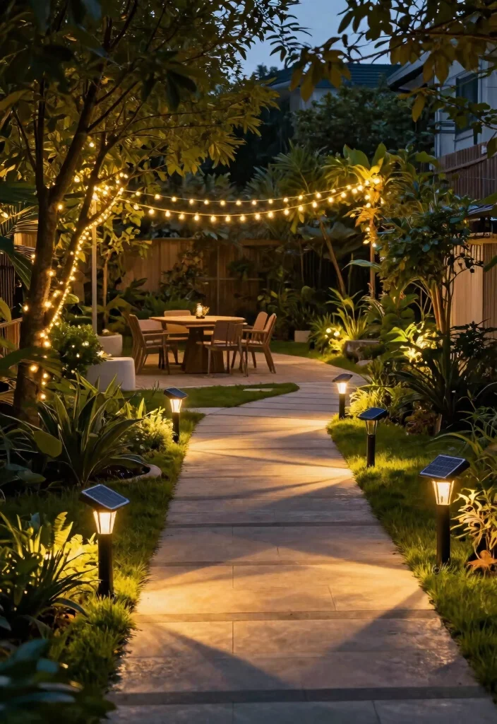 14 1 Acre Backyard Ideas That Maximize Every Inch - 12. Install Solar Lighting 1