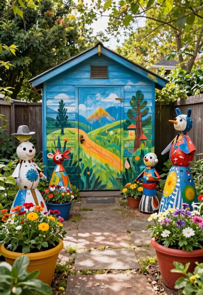 14 1 Acre Backyard Ideas That Maximize Every Inch - 7. Incorporate Outdoor Art 1