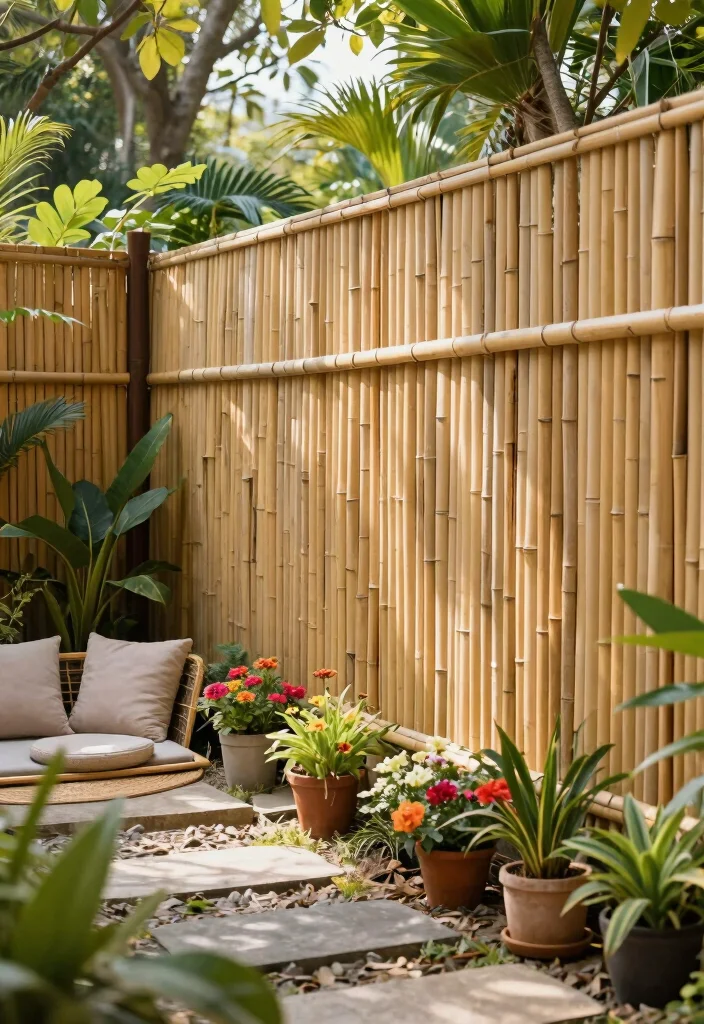 14 Affordable Fence Ideas That Look Expensive 2 14 Affordable Fence Ideas That Look Expensive - 2. Bamboo Fencing 1