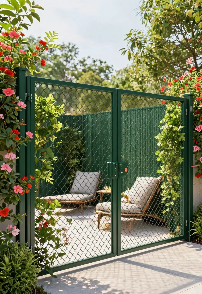 14 Affordable Fence Ideas That Look Expensive 4 14 Affordable Fence Ideas That Look Expensive - 4. Chain Link with a Twist 1