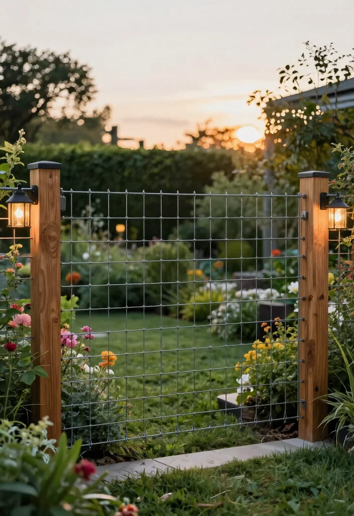 14 Affordable Fence Ideas That Look Expensive 5 14 Affordable Fence Ideas That Look Expensive - 5. Wire Fencing with Artistic Flair 1