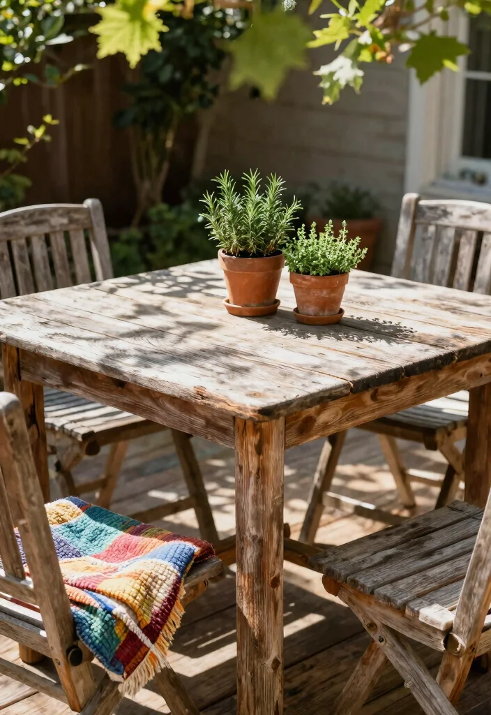 14 Back Deck Decorating Ideas That Feel Cozy & Inviting - 1. Reclaimed Wood Furniture 1