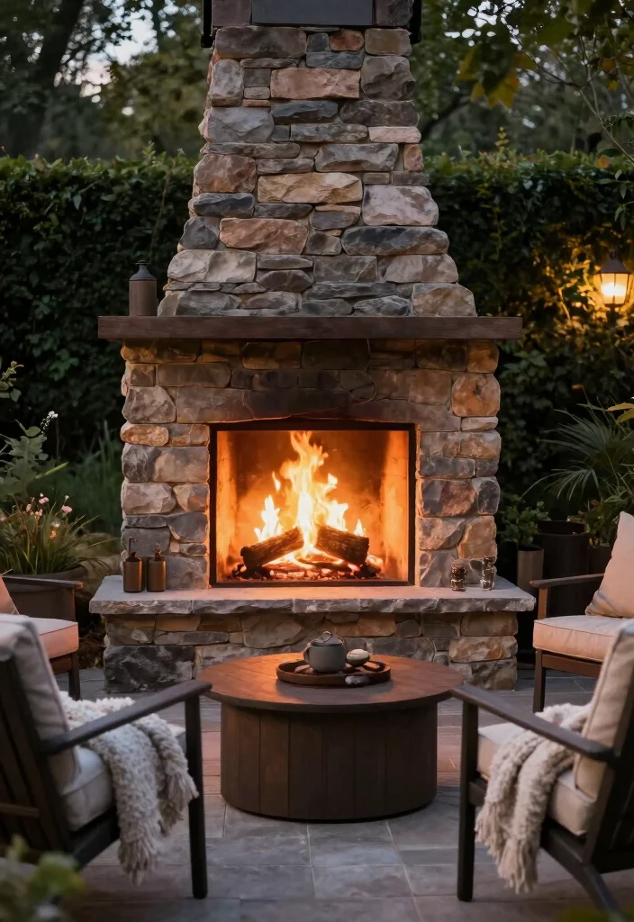14 Back Deck Decorating Ideas That Feel Cozy & Inviting - 12. Natural Fireplaces 1