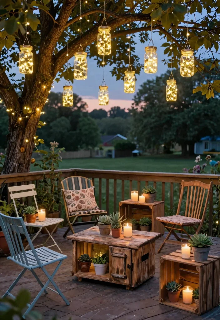 14 Back Deck Decorating Ideas That Feel Cozy & Inviting - 4. Upcycled Decor 1