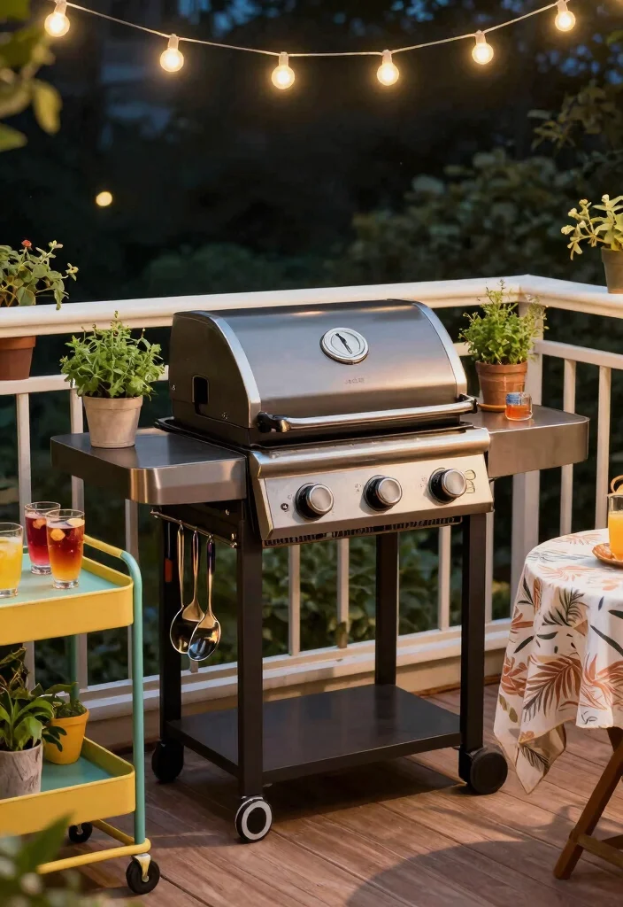 14 Balcony Grill Ideas for the Ultimate Cookout Setup 1 14 Balcony Grill Ideas for the Ultimate Cookout Setup - 1. Compact Grill Station 1