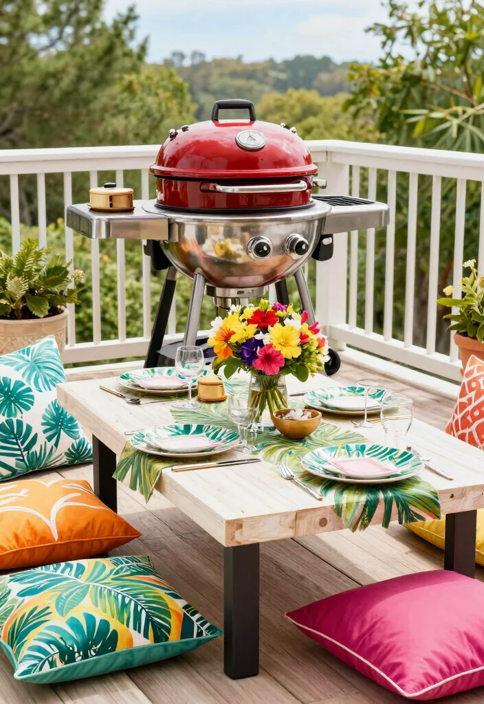 14 Balcony Grill Ideas for the Ultimate Cookout Setup 64 14 Balcony Grill Ideas for the Ultimate Cookout Setup - 14. Seasonal Decor for Your Grill Setup 1