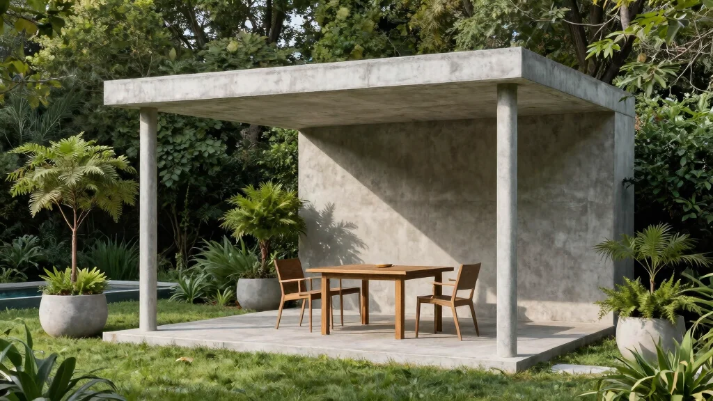 14 Concrete Pergola Ideas With Modern Edge