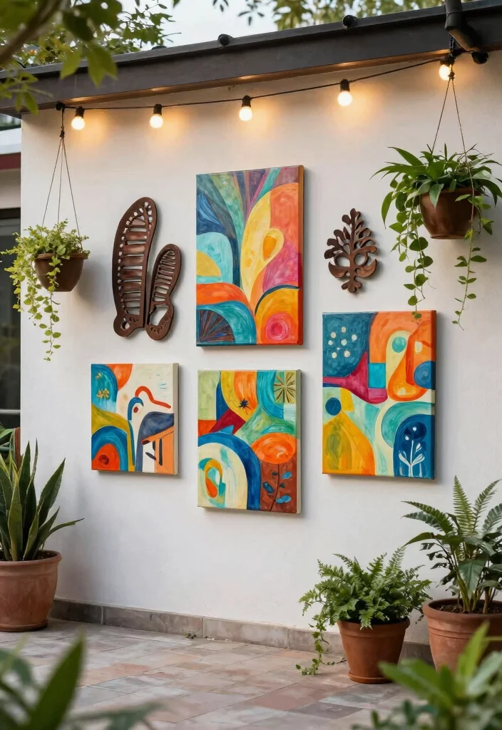 14 Cozy Patio Ideas That Feel Like a Retreat 52 14 Cozy Patio Ideas That Feel Like a Retreat - 12. Transformative Wall Art 1