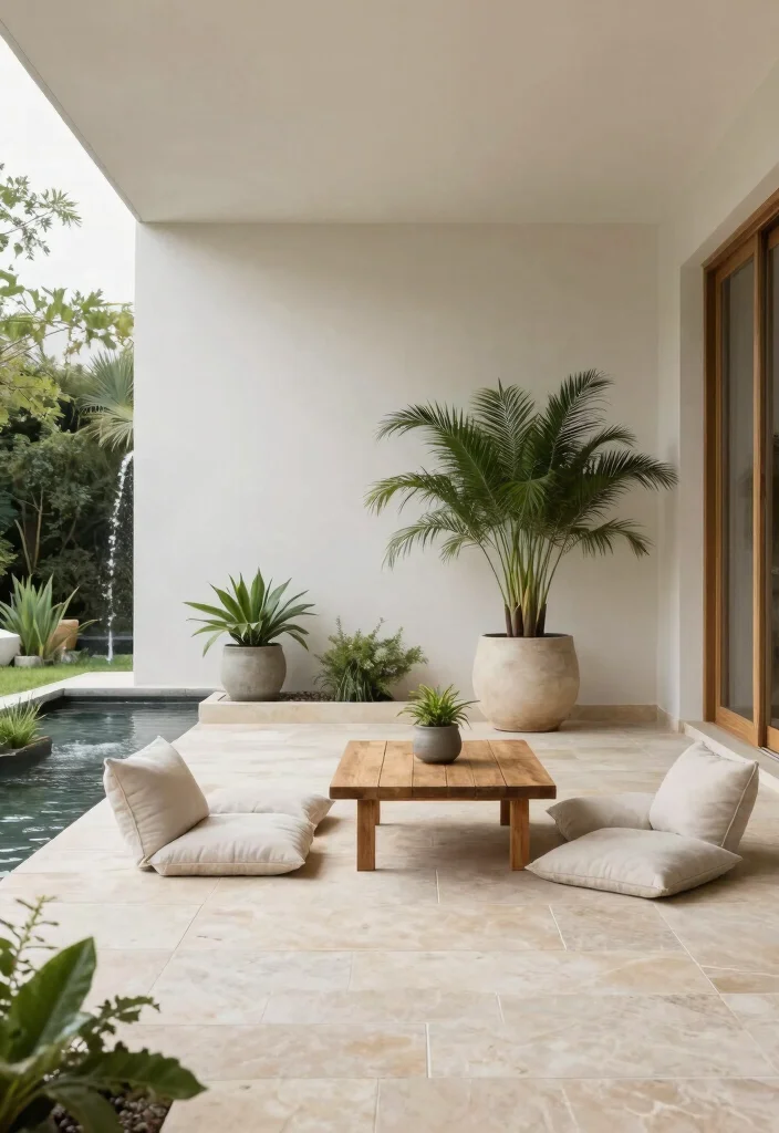 14 Cozy Patio Ideas That Feel Like a Retreat 15 14 Cozy Patio Ideas That Feel Like a Retreat - 5. Minimalist Zen Space 1