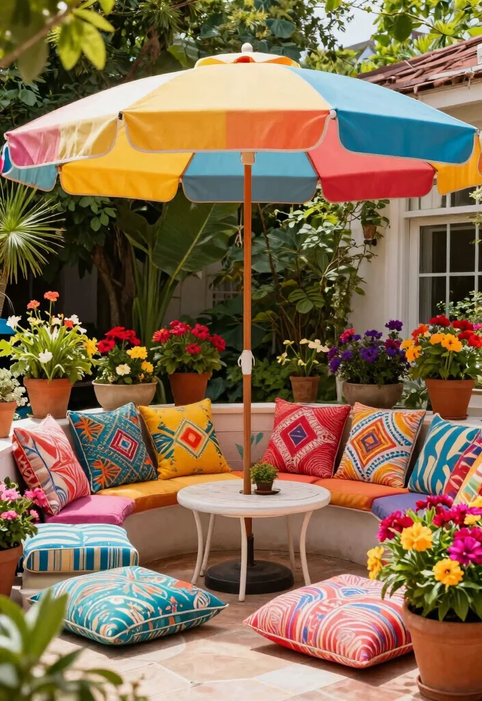 14 Cozy Patio Ideas That Feel Like a Retreat 16 14 Cozy Patio Ideas That Feel Like a Retreat - 6. Colorful Accents 1