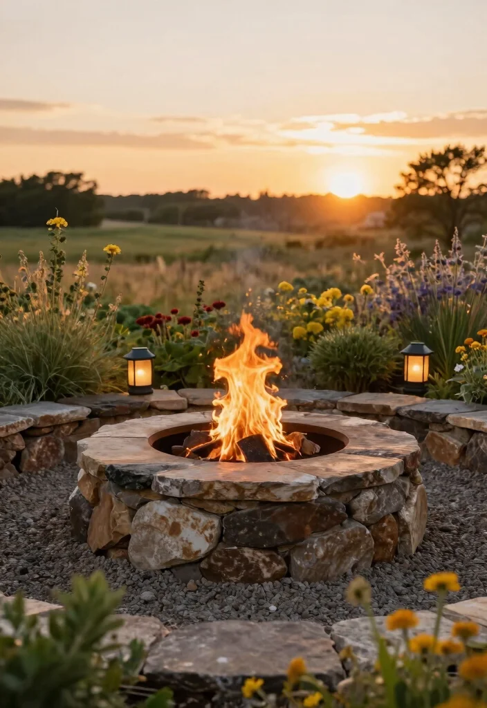 14 Fire Pit Garden Ideas That Feel Warm & Welcoming - 1. Eco-friendly Stone Fire Pit 1