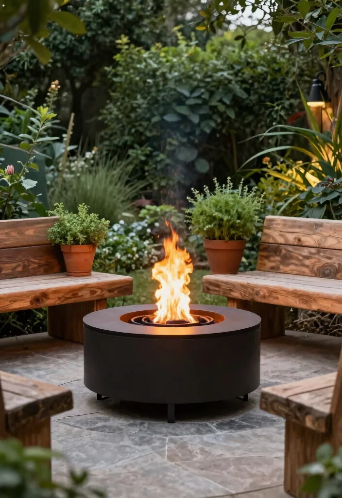 14 Fire Pit Garden Ideas That Feel Warm & Welcoming - 4. Sustainable Biogas Fire Pit 1