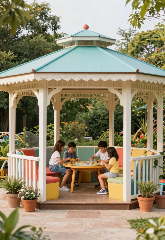 14 Gazebo Ideas Terrace Spaces Will Love - 10. Family Fun Zone 1