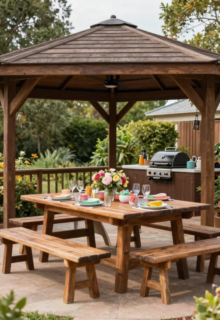 14 Gazebo Ideas Terrace Spaces Will Love - 13. Picnic Pavilion 1