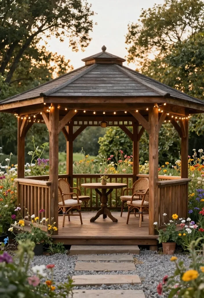 14 Gazebo Ideas Terrace Spaces Will Love - 2. Rustic Retreat 1