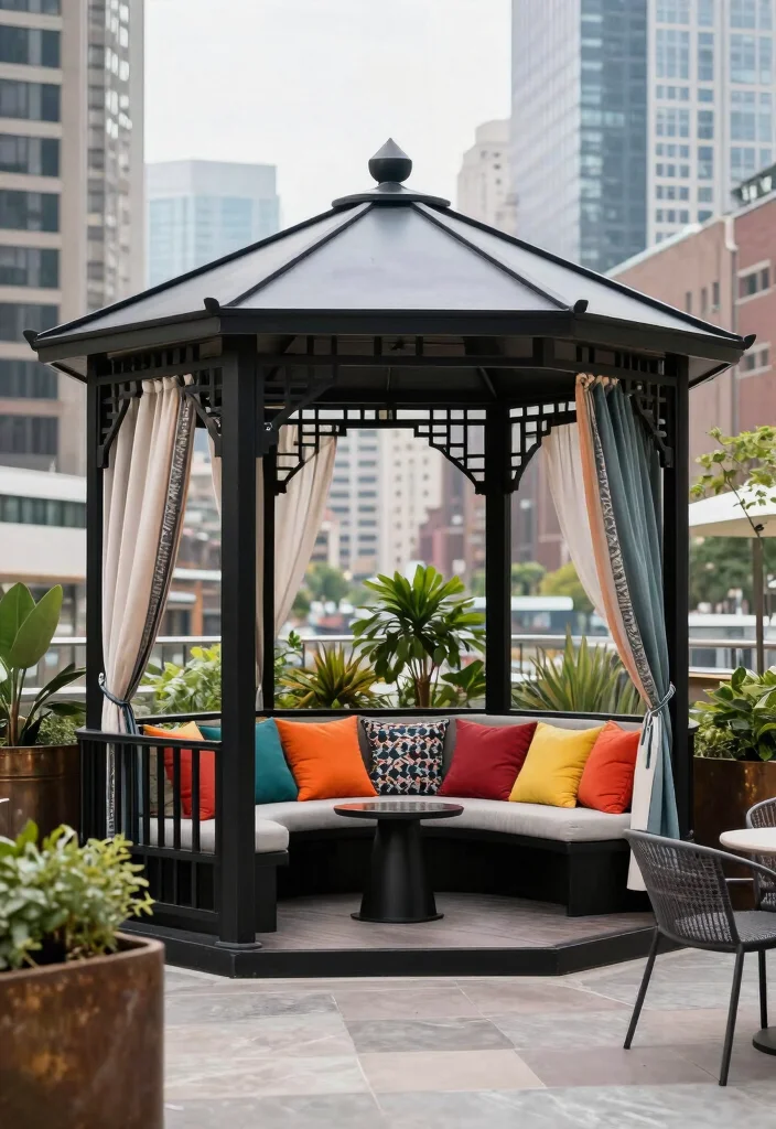 14 Gazebo Ideas Terrace Spaces Will Love - 3. Urban Chic 1