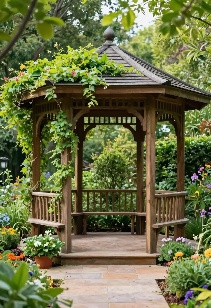 14 Gazebo Ideas Terrace Spaces Will Love - 4. Garden Oasis 1