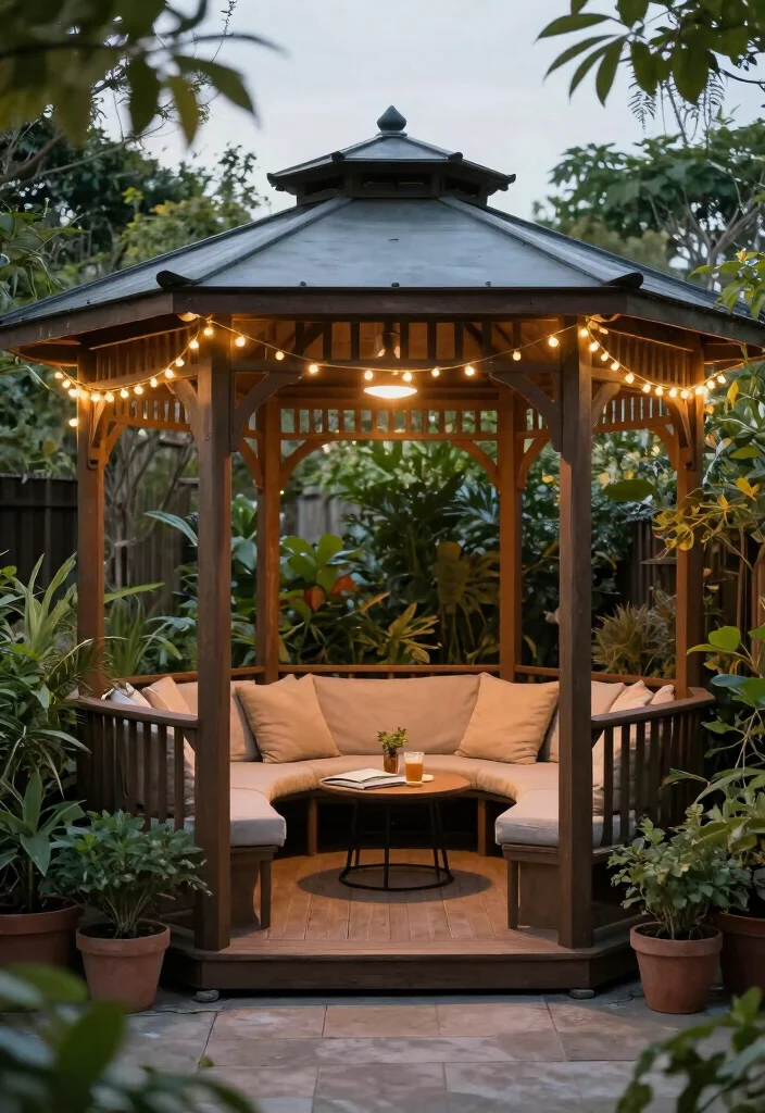 14 Gazebo Ideas Terrace Spaces Will Love - 5. Cozy Corner 1
