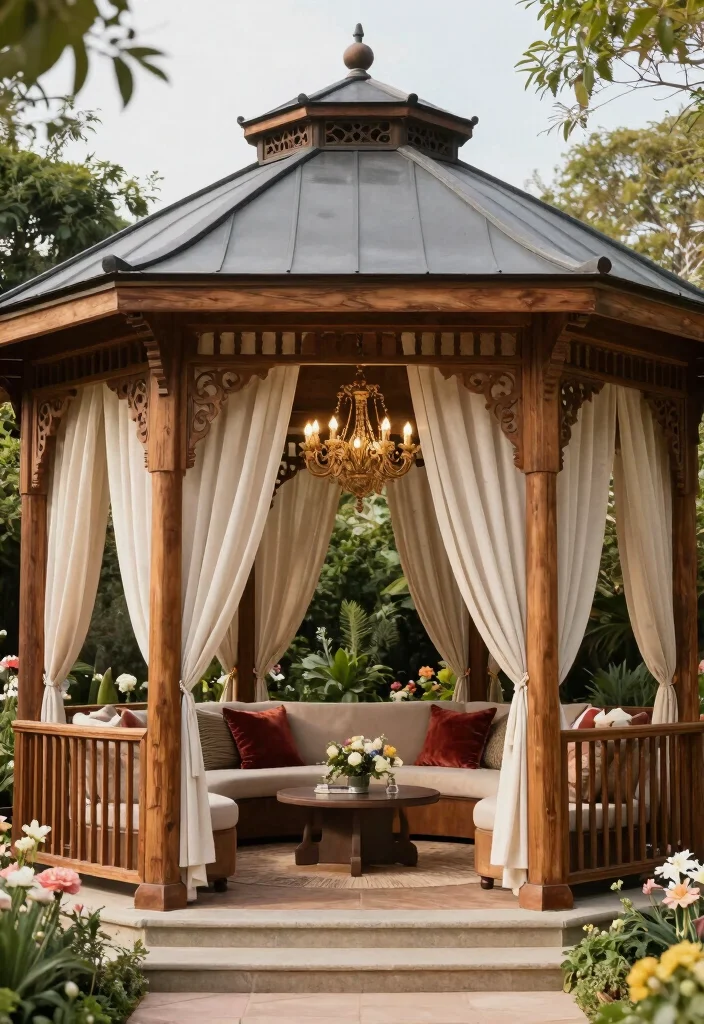 14 Gazebo Ideas Terrace Spaces Will Love - 6. Elegant Escape 1
