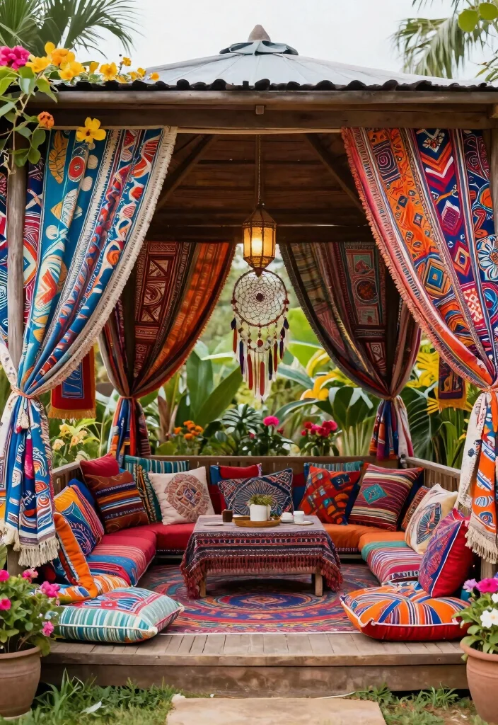 14 Gazebo Ideas Terrace Spaces Will Love - 7. Bohemian Bliss 1