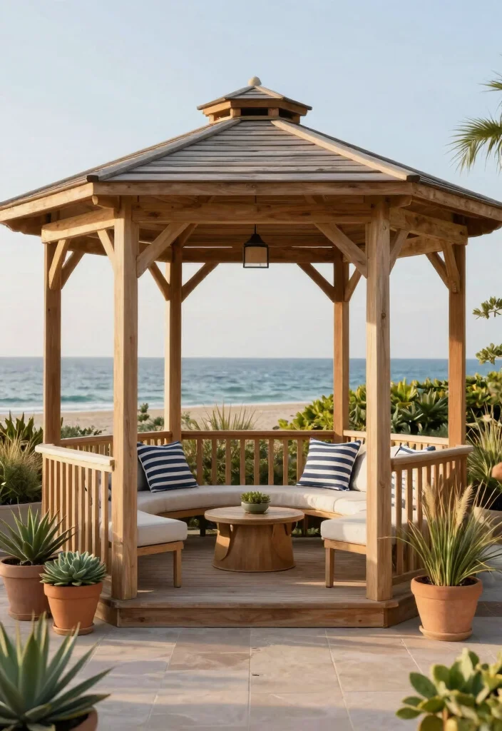 14 Gazebo Ideas Terrace Spaces Will Love - 8. Coastal Charm 1