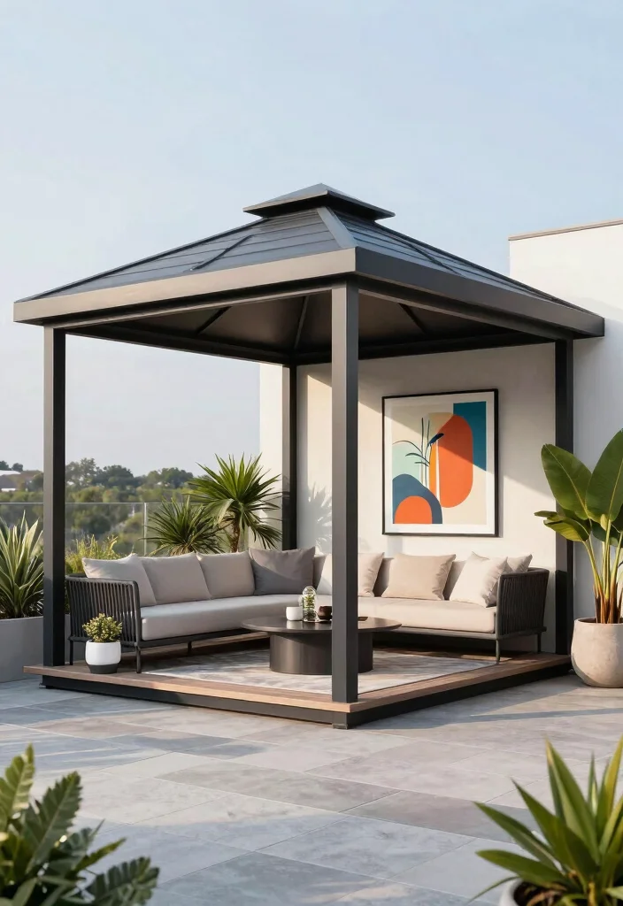 14 Gazebo Ideas Terrace Spaces Will Love - 9. Modern Marvels 1