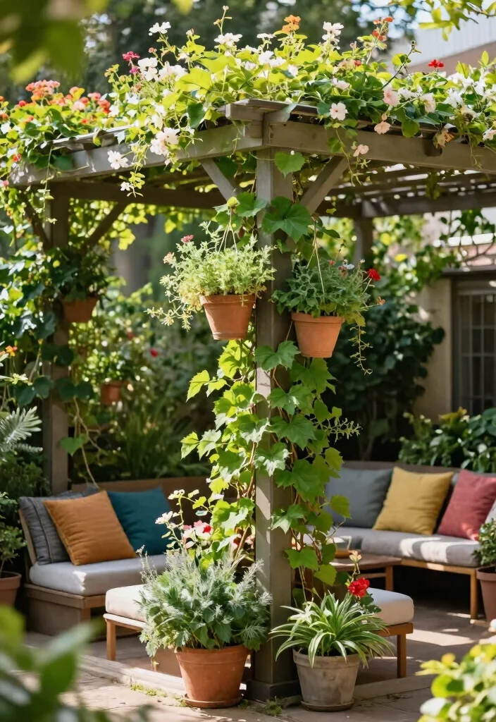 14 Small Pergola Ideas That Maximize Compact Spaces - 1. Vertical Garden Pergola 1