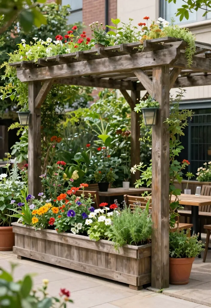 14 Small Pergola Ideas That Maximize Compact Spaces - 14. Pergola with Built-In Planters 1