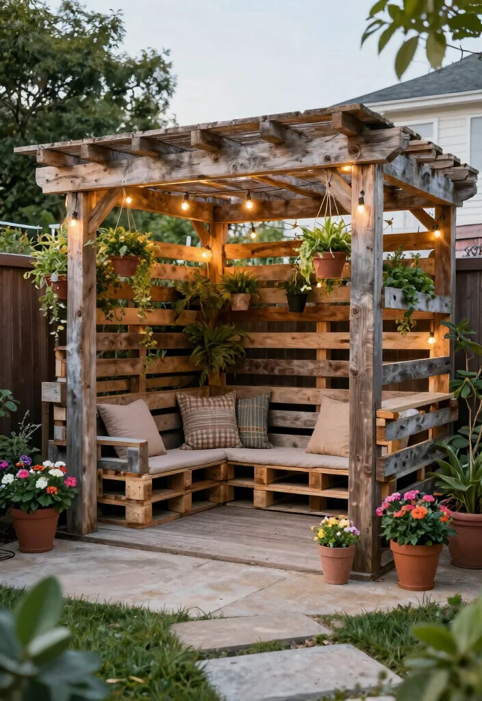 14 Small Pergola Ideas That Maximize Compact Spaces - 5. DIY Pallet Pergola 1
