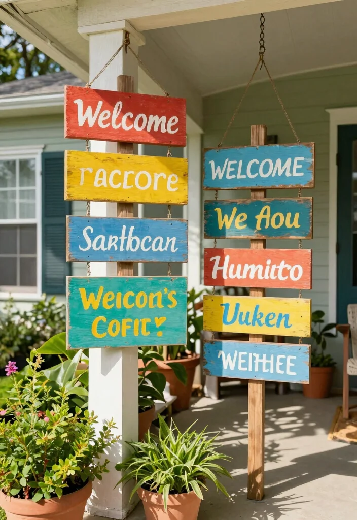 14 Spring Front Porch Ideas for a Fresh Seasonal Look 40 14 Spring Front Porch Ideas for a Fresh Seasonal Look - 10. Decorative Signs 1
