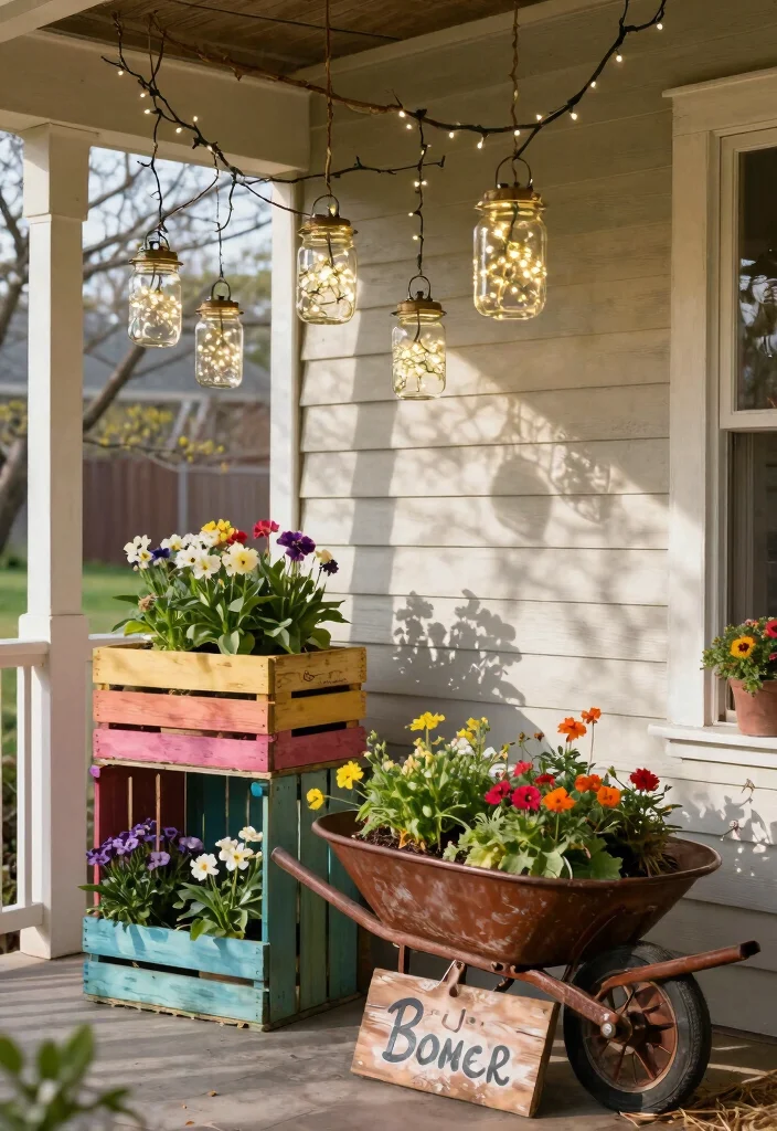 14 Spring Front Porch Ideas for a Fresh Seasonal Look 23 14 Spring Front Porch Ideas for a Fresh Seasonal Look - 3. Upcycled Decor 1