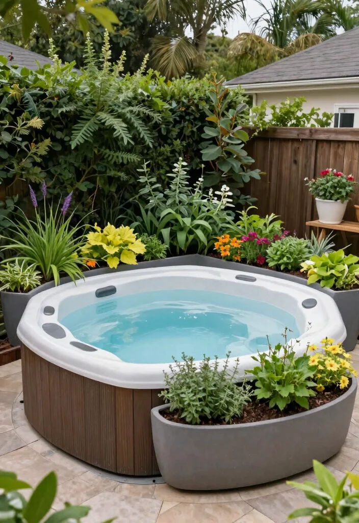 15 Backyard Spa Ideas Hot Tubs That Feel Luxurious - 14. Unique Planter Hot Tub Designs 1