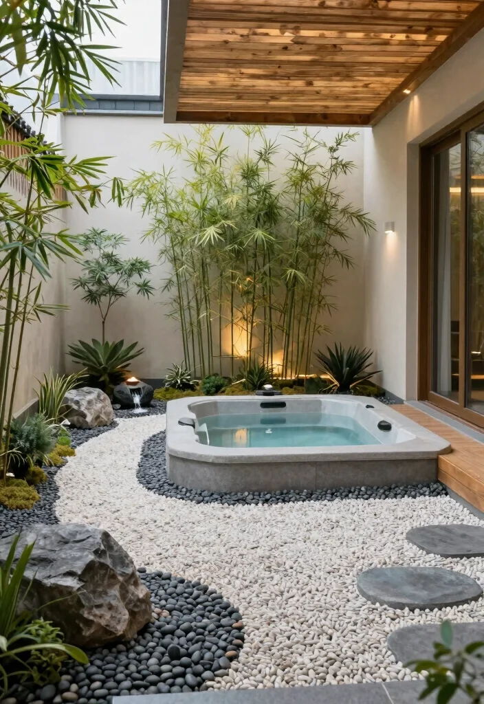15 Backyard Spa Ideas Hot Tubs That Feel Luxurious - 2. Zen Garden Oasis 1