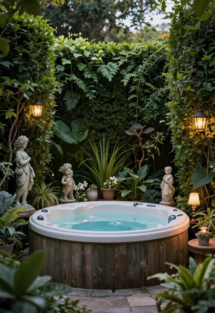 15 Backyard Spa Ideas Hot Tubs That Feel Luxurious - 8. Secret Garden Escape 1