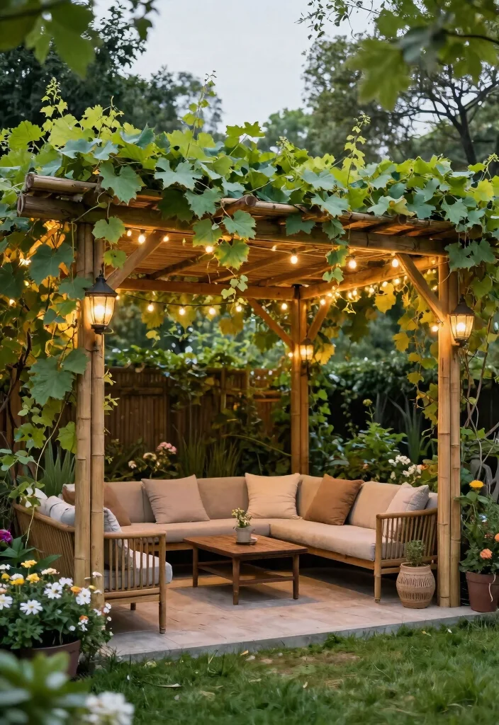 15 Bamboo Trellis Ideas That Add Natural Texture 28 15 Bamboo Trellis Ideas That Add Natural Texture - 8. Pergola with Bamboo Accents 1