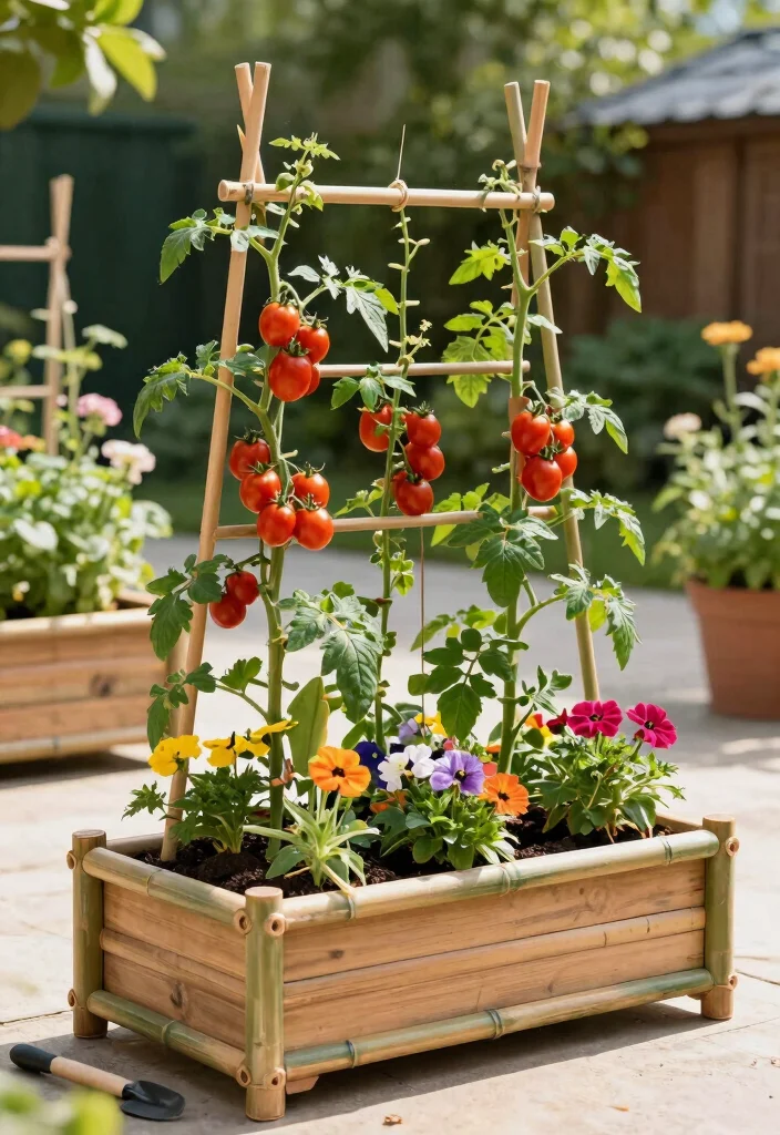 15 Bamboo Trellis Ideas That Add Natural Texture 29 15 Bamboo Trellis Ideas That Add Natural Texture - 9. Bamboo Planter Trellis 1