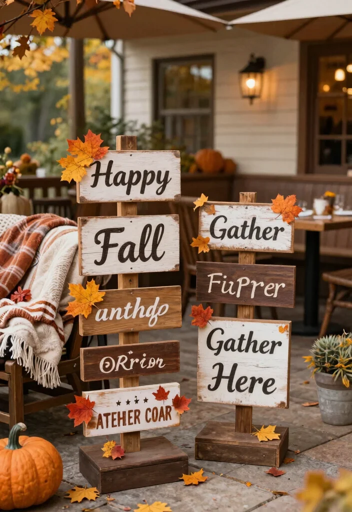 15 Fall Patio Decorating Ideas That Capture Autumn Vibes 65 15 Fall Patio Decorating Ideas That Capture Autumn Vibes - 15. Personalized Seasonal Signage 1
