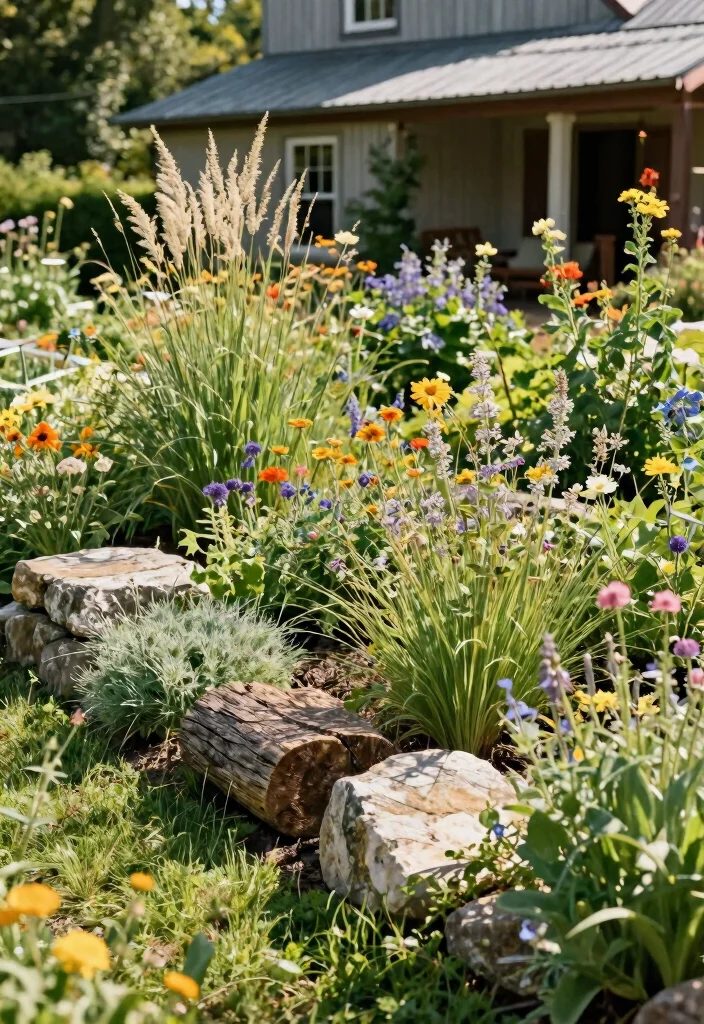 15 Farmhouse Landscaping Ideas With Rustic Charm - 1. Embrace Native Plants 1
