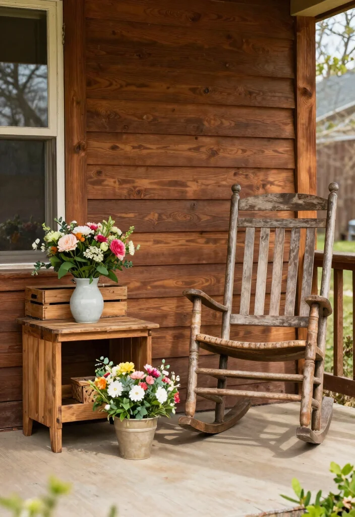 15 Front Porch Ideas Spring Lovers Will Adore - 12. Rustic Wood Accents 1