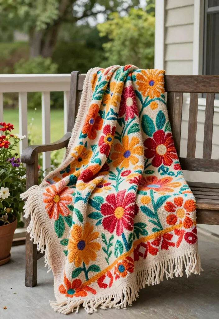 15 Front Porch Ideas Spring Lovers Will Adore - 6. Seasonal Decorative Throw 1