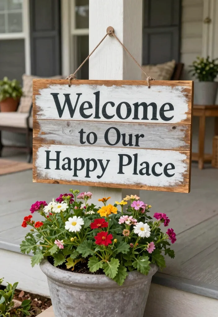 15 Front Porch Ideas Spring Lovers Will Adore - 7. DIY Garden Signage 1