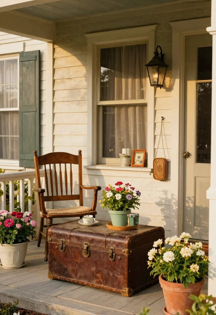 15 Front Porch Ideas Spring Lovers Will Adore - 9. Vintage Charm with Antique Pieces 1
