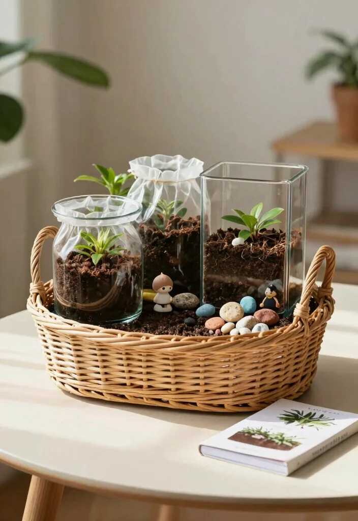 15 Gardening Basket Ideas Gift Lovers Will Adore - 10. DIY Terrarium Basket Kit 1