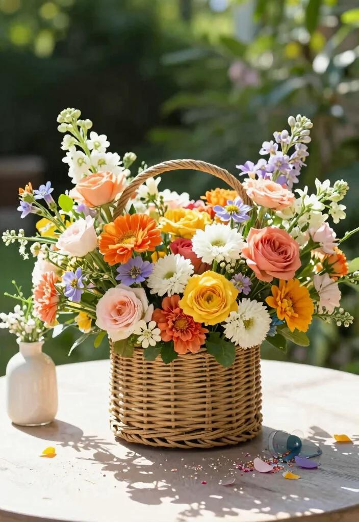 15 Gardening Basket Ideas Gift Lovers Will Adore - 9. Seasonal Flower Basket 1