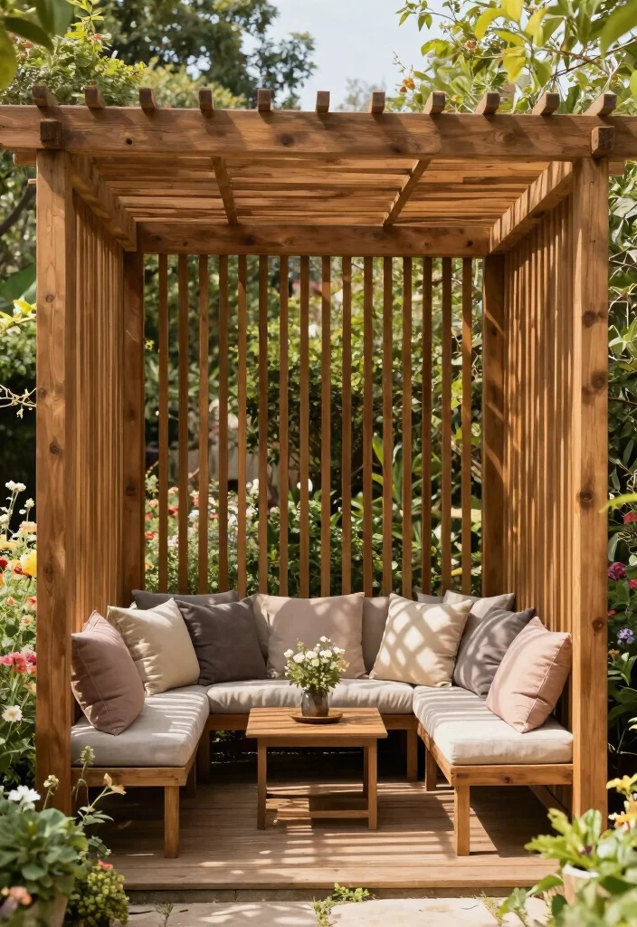 15 Pergola Cover Ideas Waterproof & Stylish - 13. Wood Slats 1