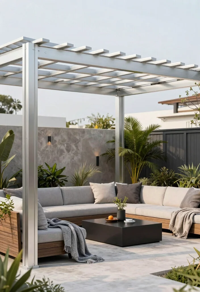 15 Pergola Cover Ideas Waterproof & Stylish - 15. Customizable Aluminum Pergola 1