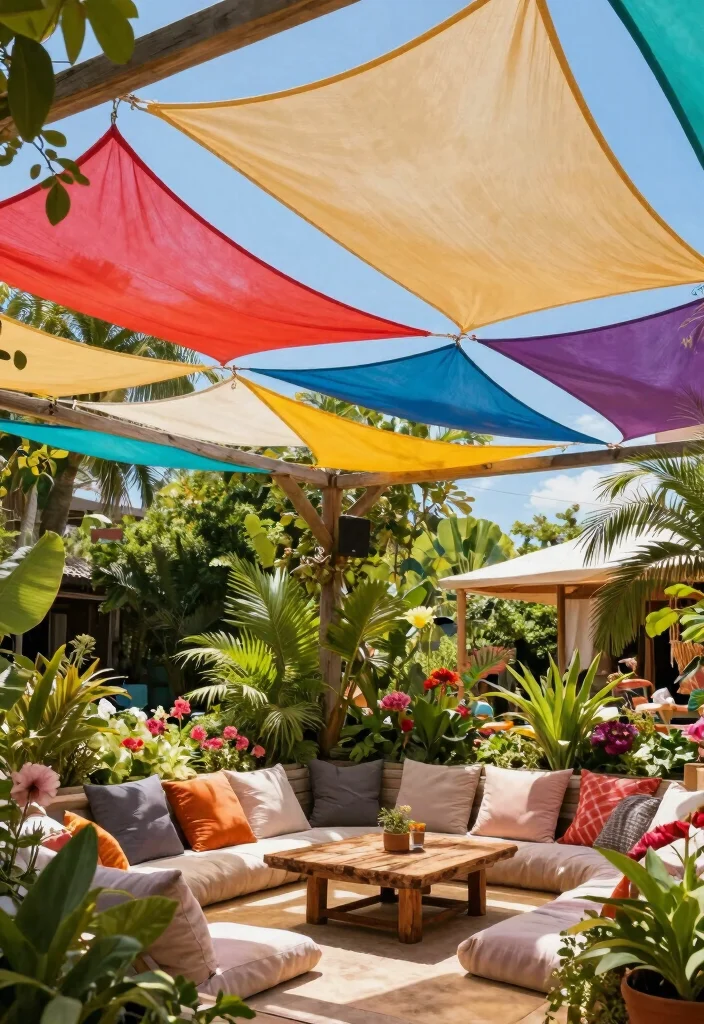 15 Pergola Cover Ideas Waterproof & Stylish - 3. Fabric Shade Sails 1