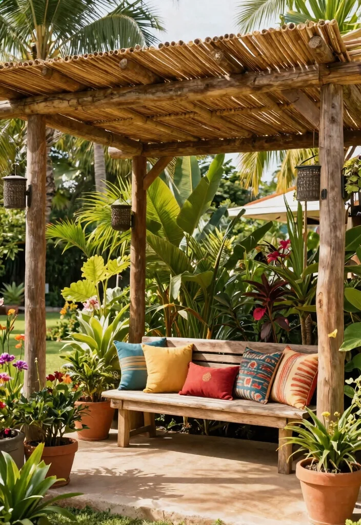 15 Pergola Cover Ideas Waterproof & Stylish - 4. Natural Bamboo Roof 1