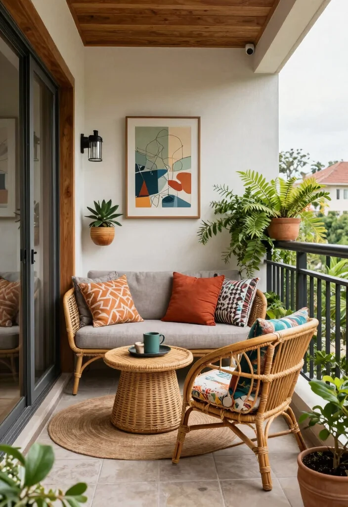 15 Wood Balcony Ideas That Feel Warm & Modern - 13. Eclectic Mixed Material Design 1