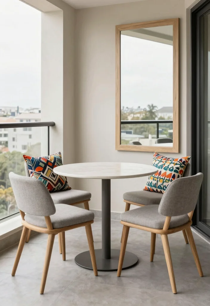 15 Wood Balcony Ideas That Feel Warm & Modern - 7. Sleek Modern Furniture with Wood Accents 1